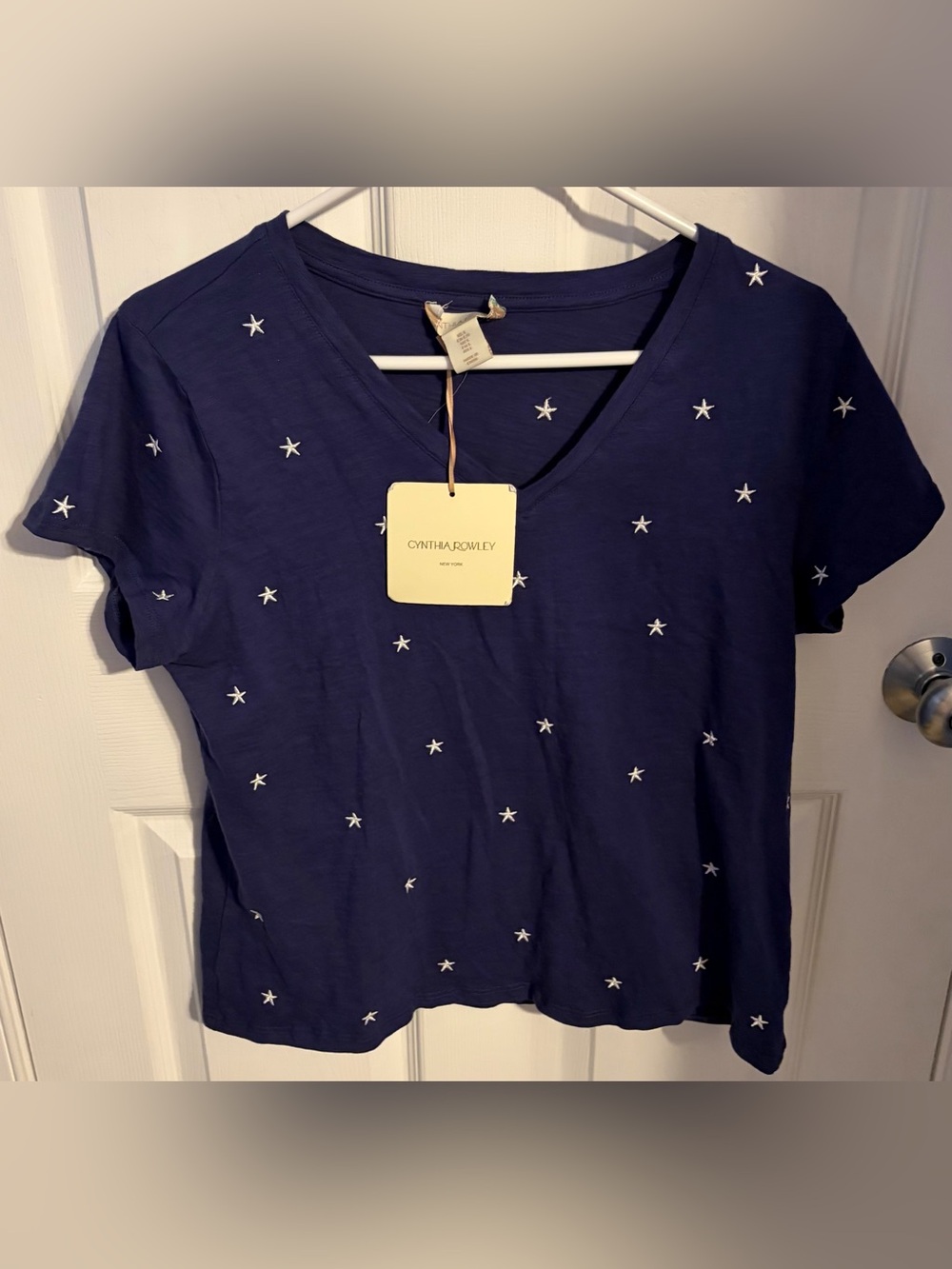 Top Blue Stars Cynthia Rowley Women’s Size Large NWT